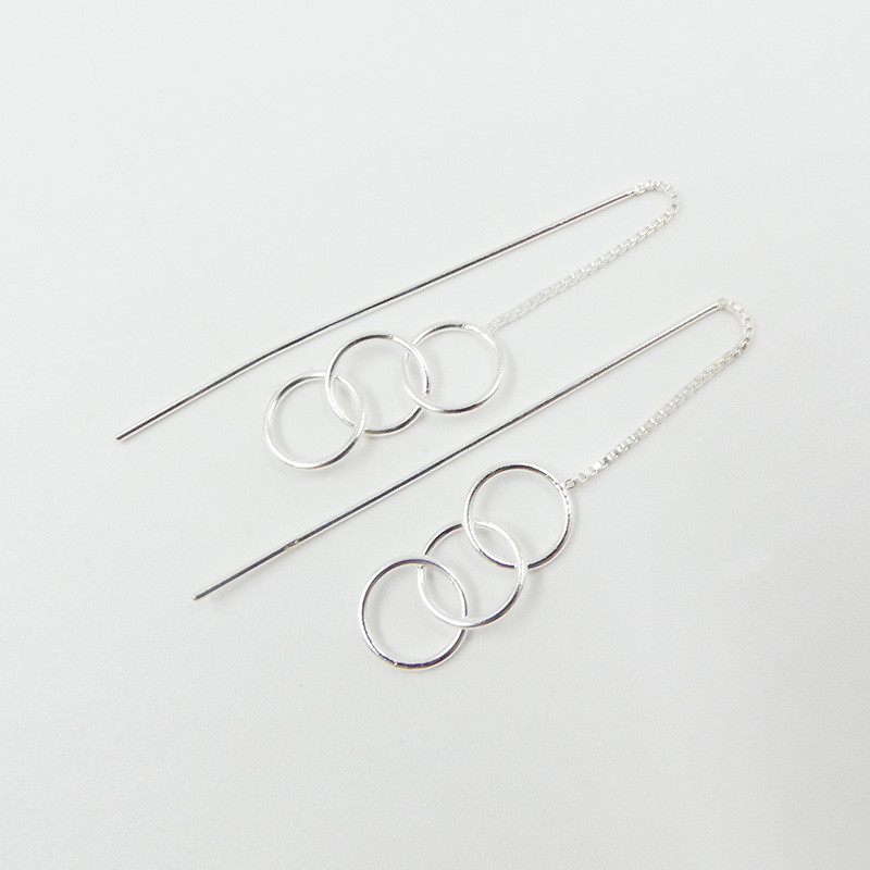 Boucles d'oreilles Argent Anneaux Entrelacés
