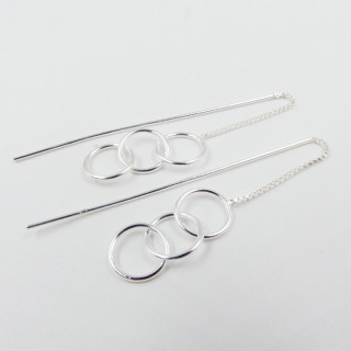 Boucles d'oreilles Argent Anneaux Entrelacés