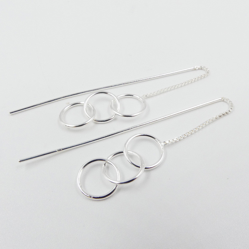 Boucles d'oreilles Argent Anneaux Entrelacés