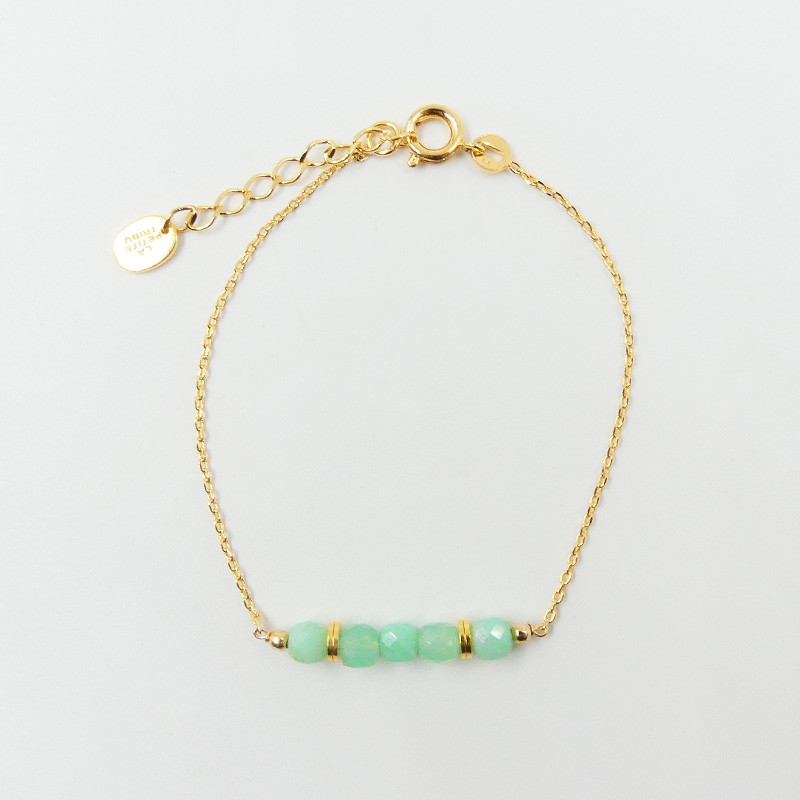 Bracelet Plaqué or barrette pierres fines