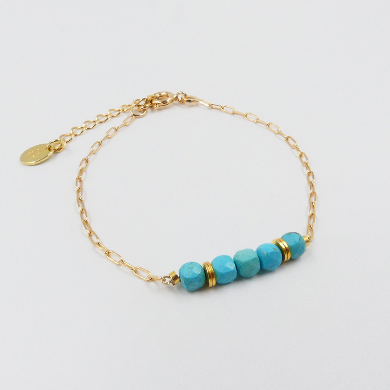 Bracelet Plaqué or barrette pierres fines