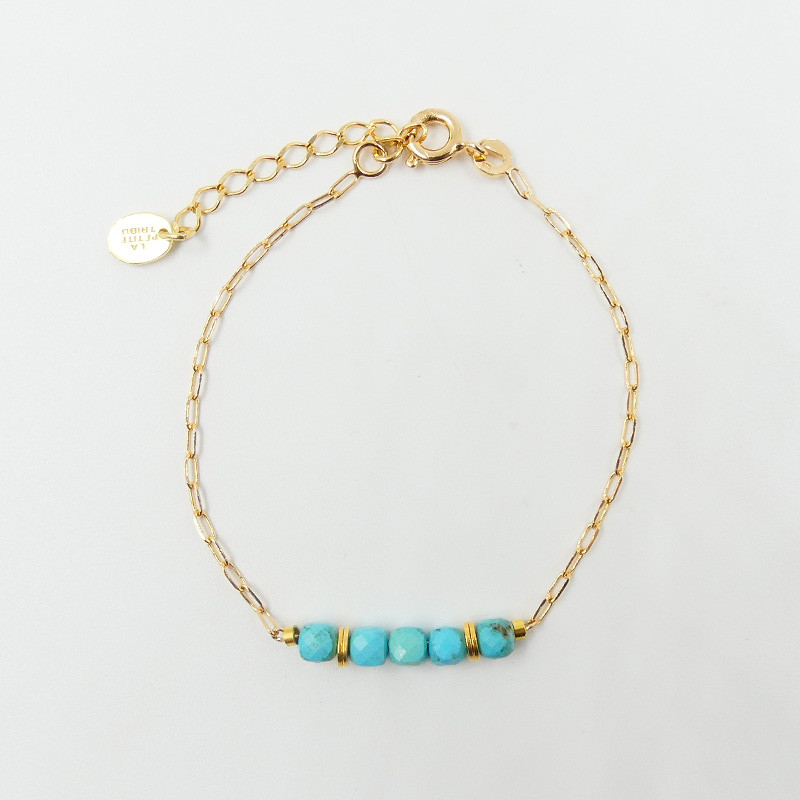 Bracelet Plaqué or barrette pierres fines