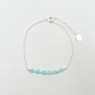 Bracelet Argent barrette Amazonite ou Turquoise