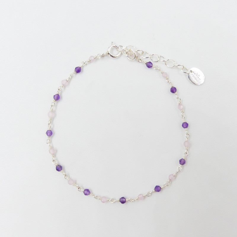 Bracelet Argent rang de pierres fines