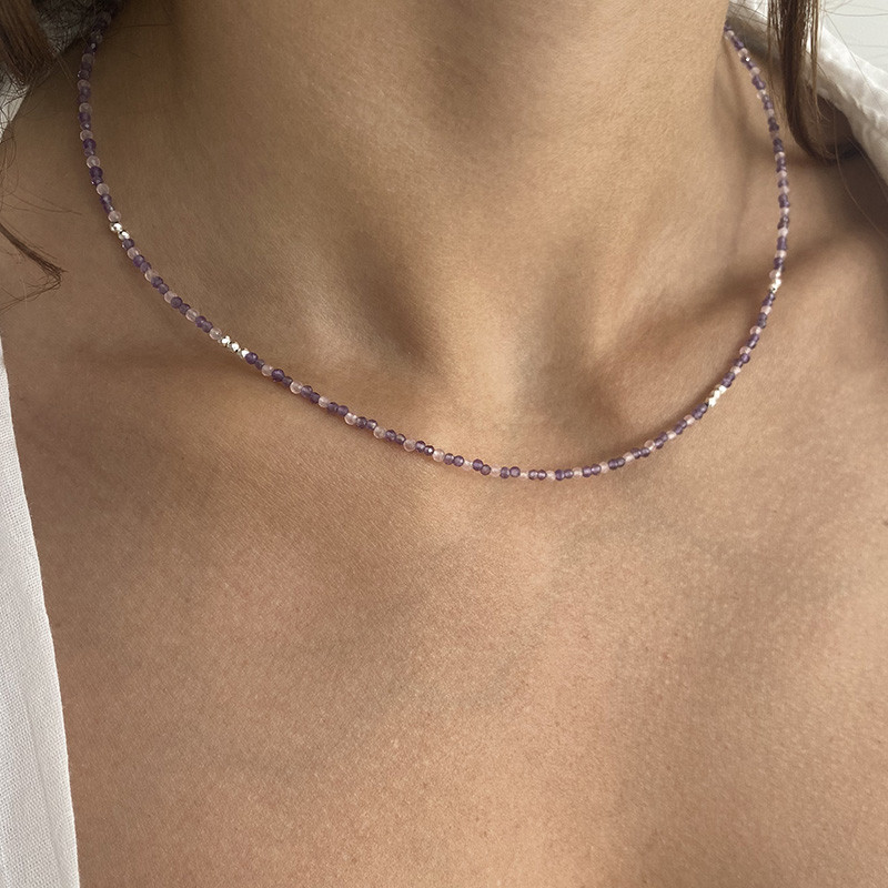 Collier Argent et pierres fines au choix