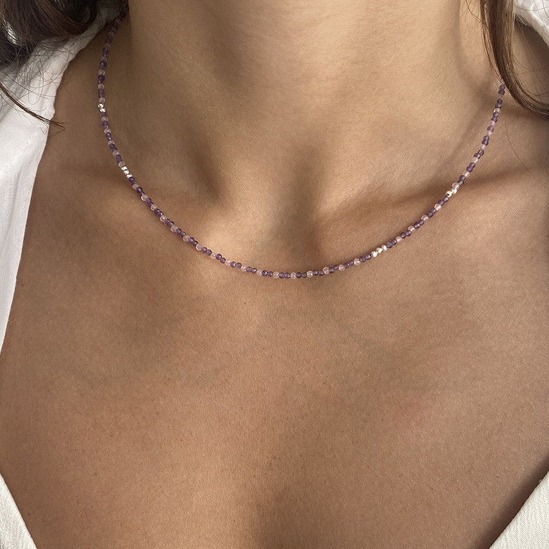 Collier Argent et pierres fines au choix