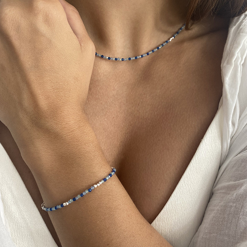 Collier Argent et pierres fines au choix