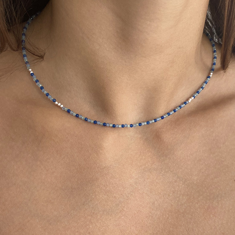 Collier Argent et pierres fines au choix