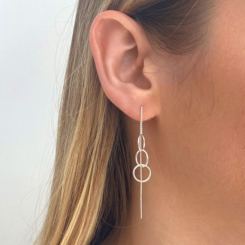 Boucles d'oreilles Argent Anneaux Entrelacés