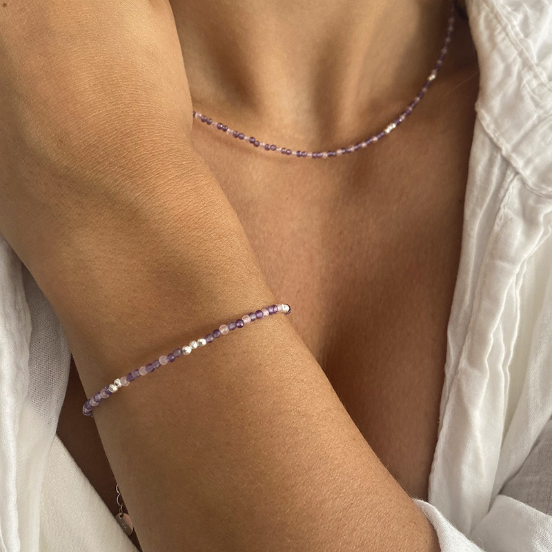 Bracelet fin Argent pierres fines