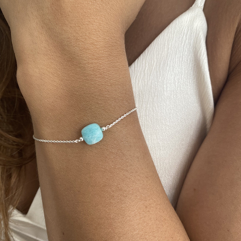 Bracelet Argent pierre Amazonite