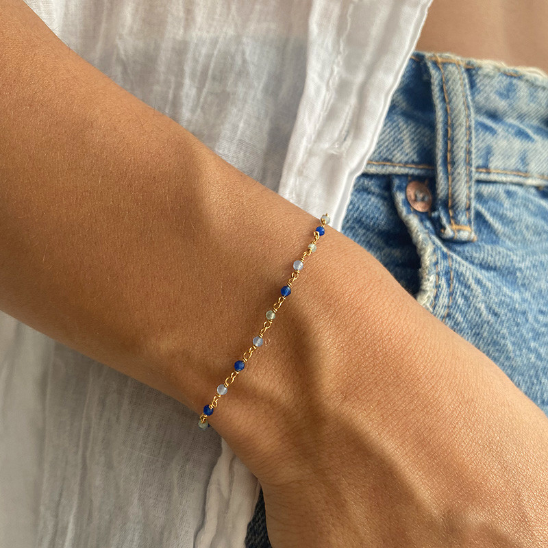 Bracelet Doré rang de pierres fines