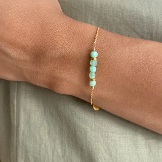 Bracelet Plaqué or barrette pierres fines