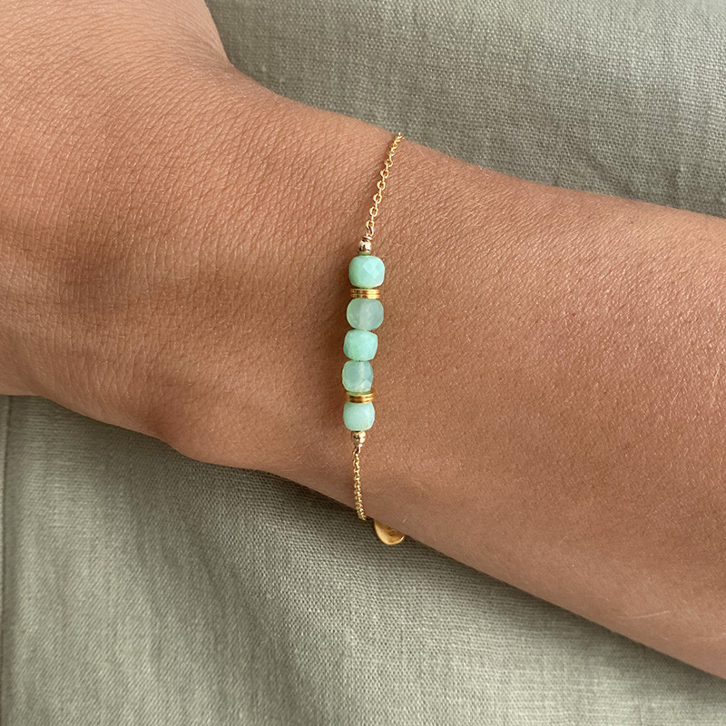 Bracelet Plaqué or barrette pierres fines