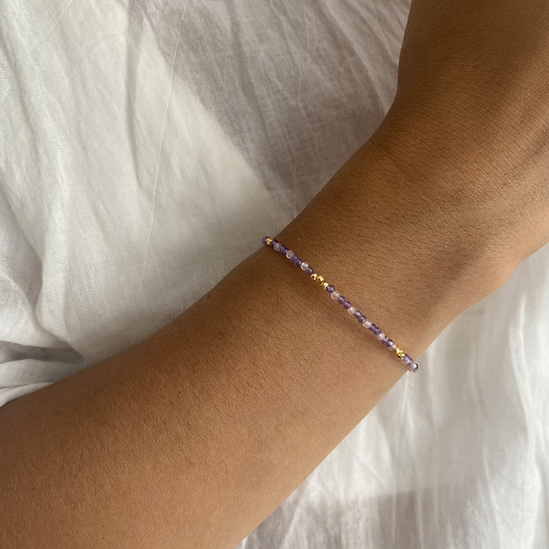 Bracelet fin Doré pierres fines
