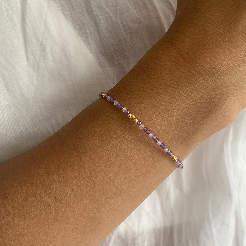 Bracelet fin Doré pierres fines