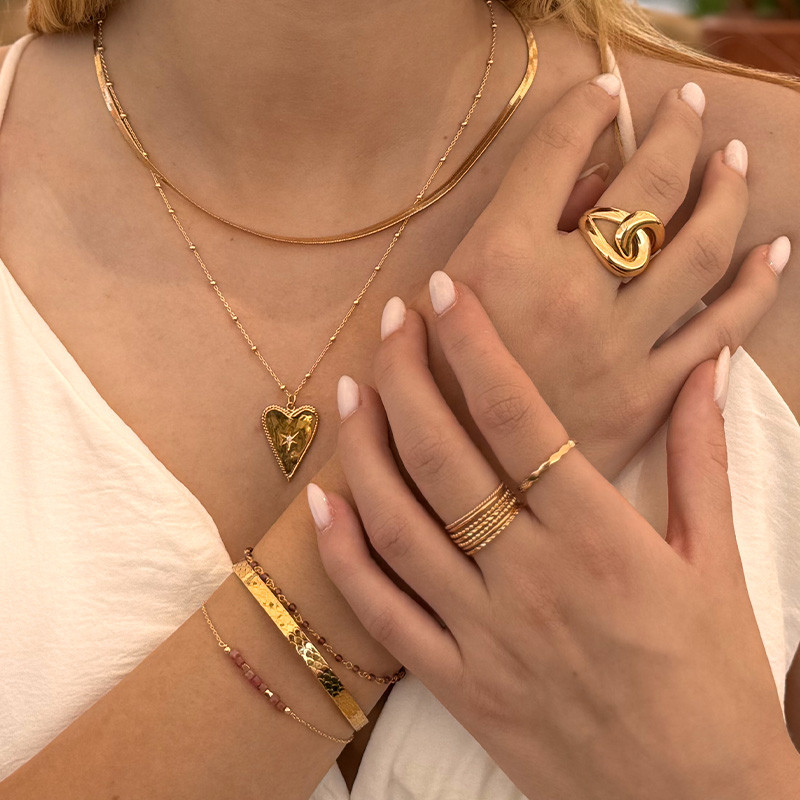 Bague Plaqué Or Entrelacée