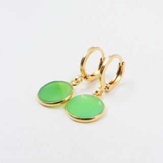 Boucles d’oreilles Plaqué or Chrysoprase