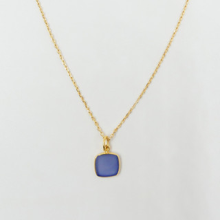 Collier Plaqué or pendentif pierres