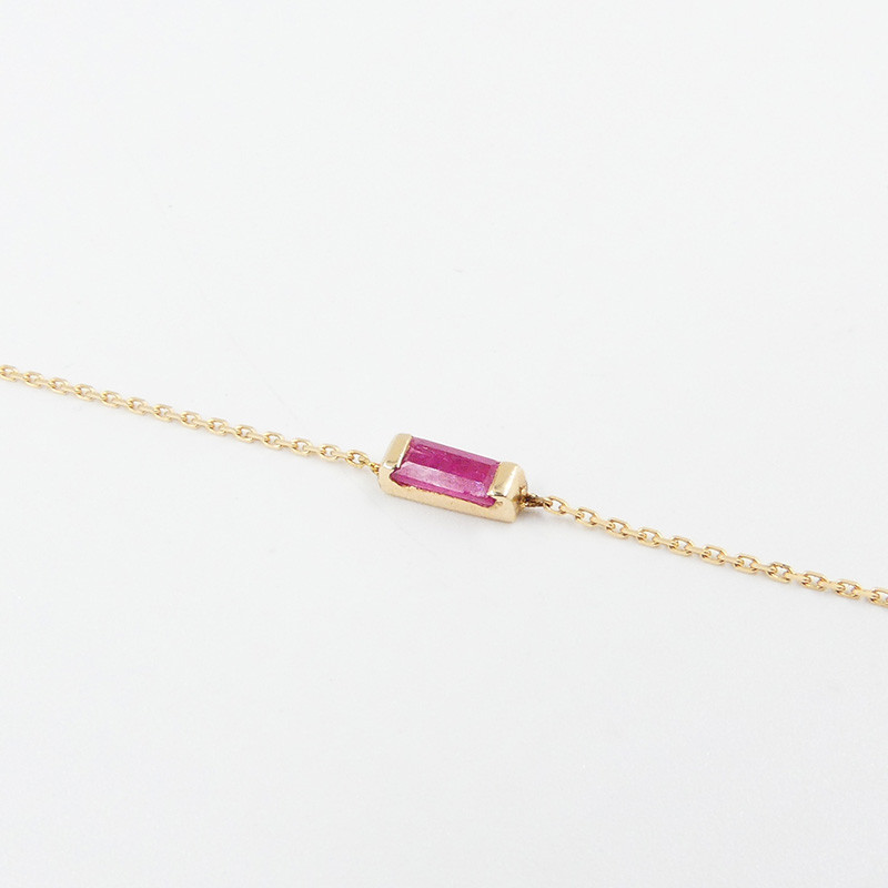 Bracelet or 18 carats baguette Rubis