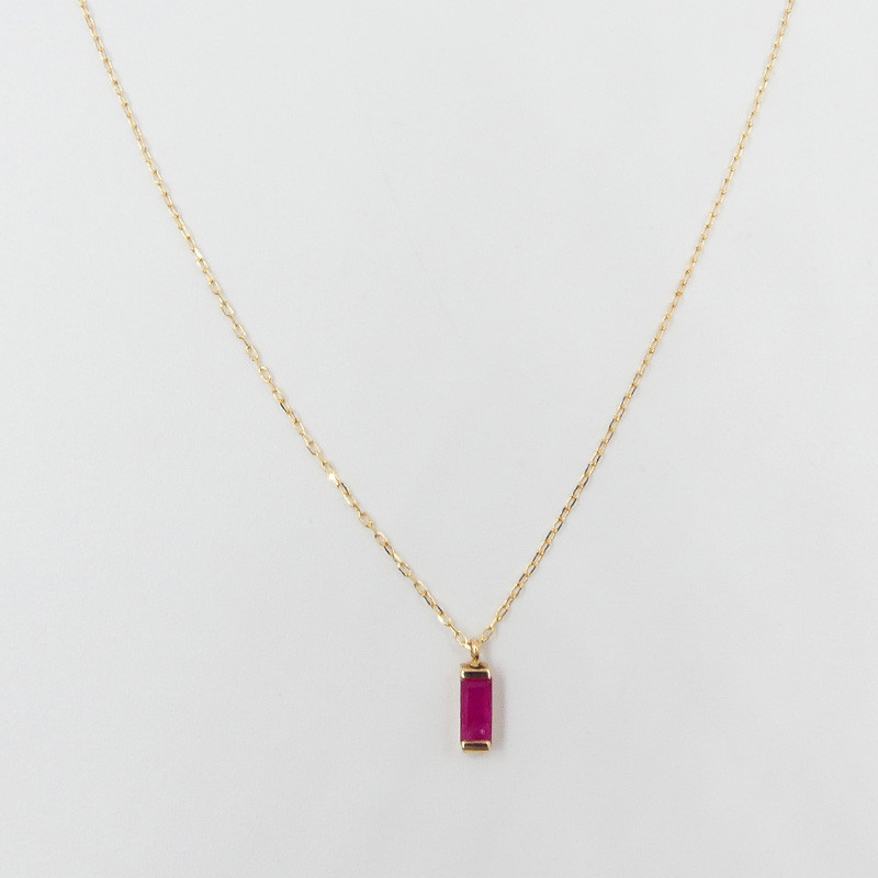Collier or 18 carats baguette Rubis