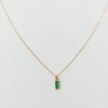 Collier or 18 carats baguette Emeraude