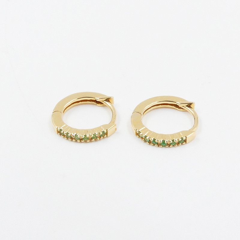 Créoles en or 18 carats Emeraude