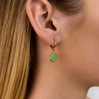 Boucles d’oreilles Plaqué or Chrysoprase