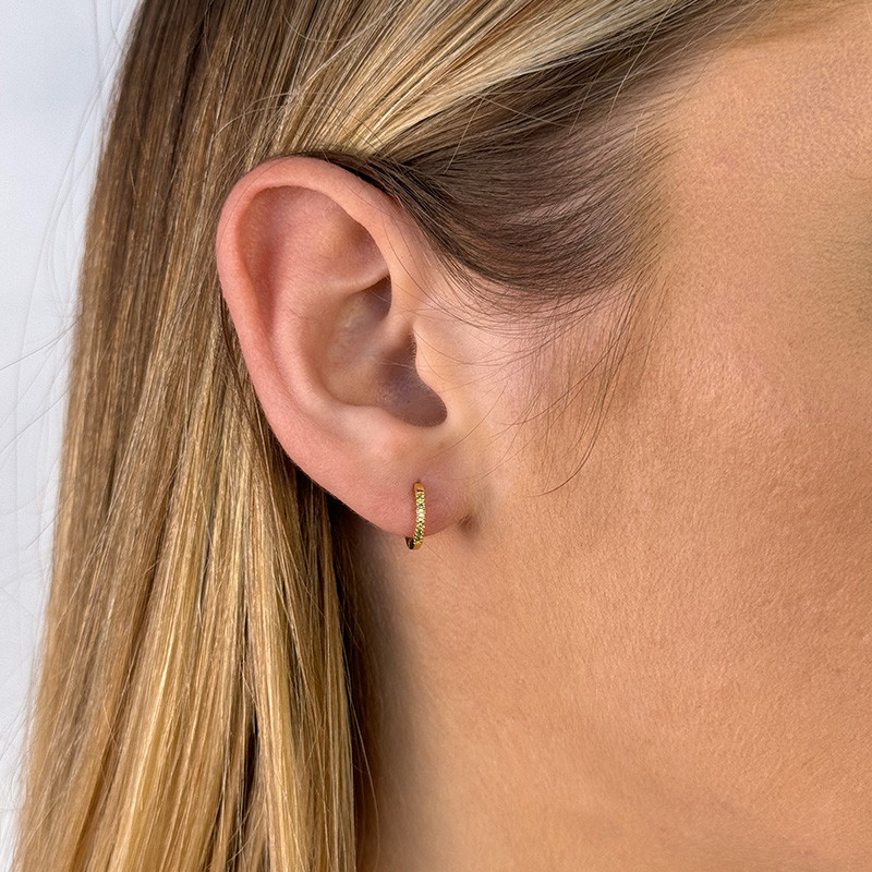 Créoles en or 18 carats Emeraude