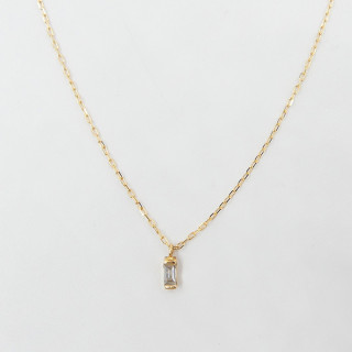 Collier or 18 carats baguette Diamant blanc