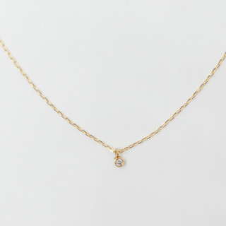 Collier or 18 carats solitaire Diamant blanc