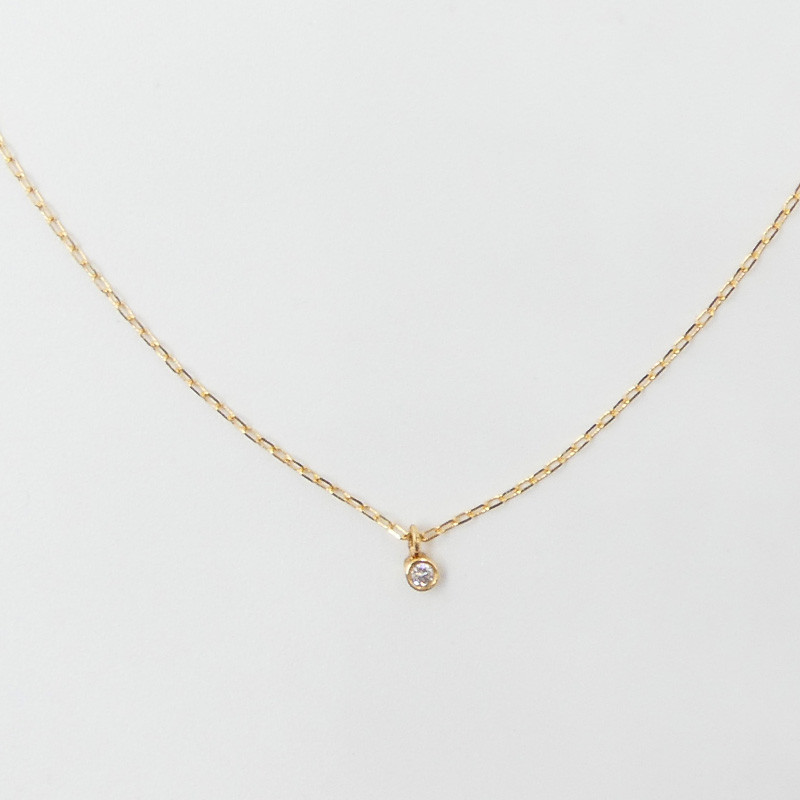 Collier or 18 carats solitaire Diamant blanc