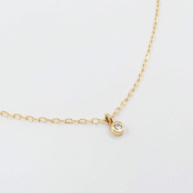 Collier or 18 carats solitaire Diamant blanc