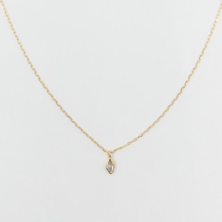 Collier or 18 carats marquise Diamant blanc