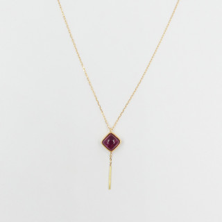 Collier or 18 carats losange Tourmaline