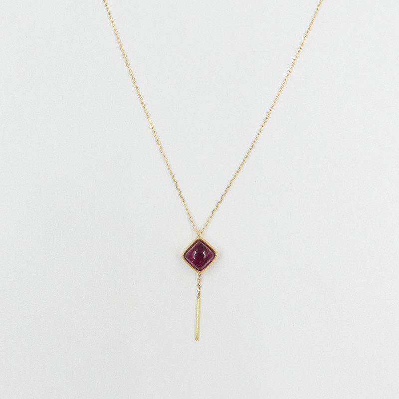 Collier or 18 carats losange Tourmaline