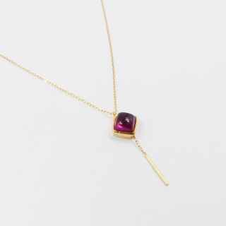 Collier or 18 carats losange Tourmaline
