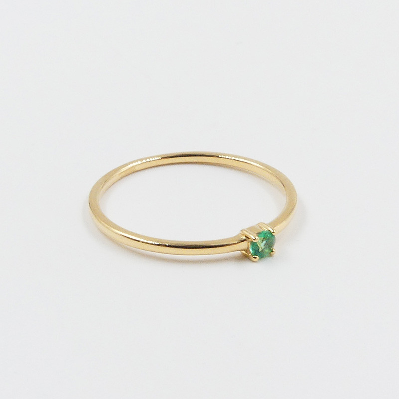 Bague or 18 carats solitaire émeraude