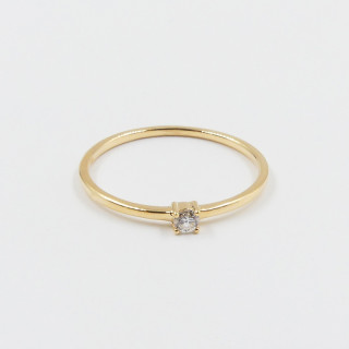 Bague or 18 carats solitaire diamant