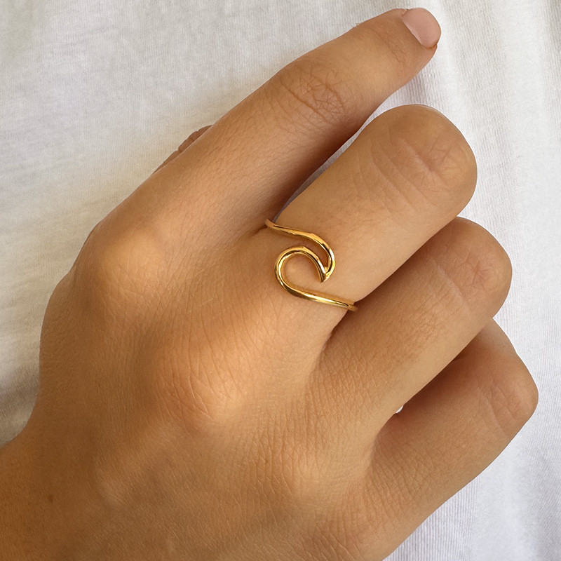 Bague Dorée Vague