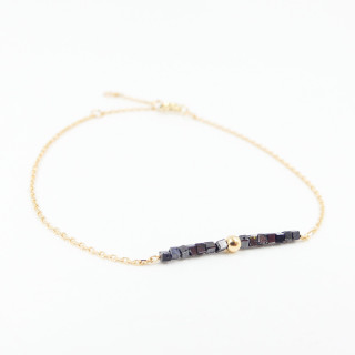 Bracelet or 18 carats et Diamants Noirs