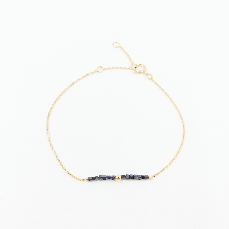 Bracelet or 18 carats et Diamants Noirs