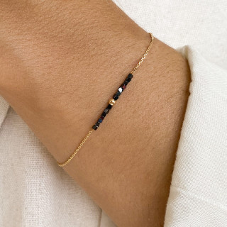 Bracelet or 18 carats et Diamants Noirs