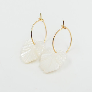 Créoles Doré feuille nacre