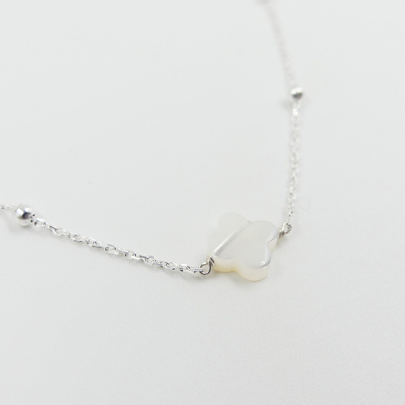 Collier Argent Trèfle en Nacre