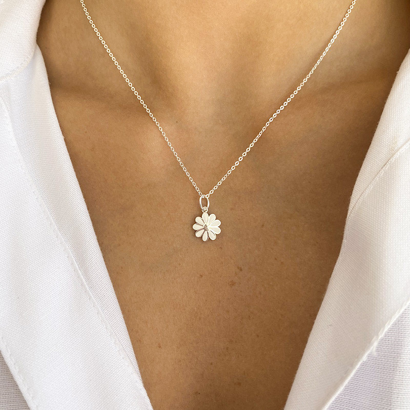 Collier Argent Fleur
