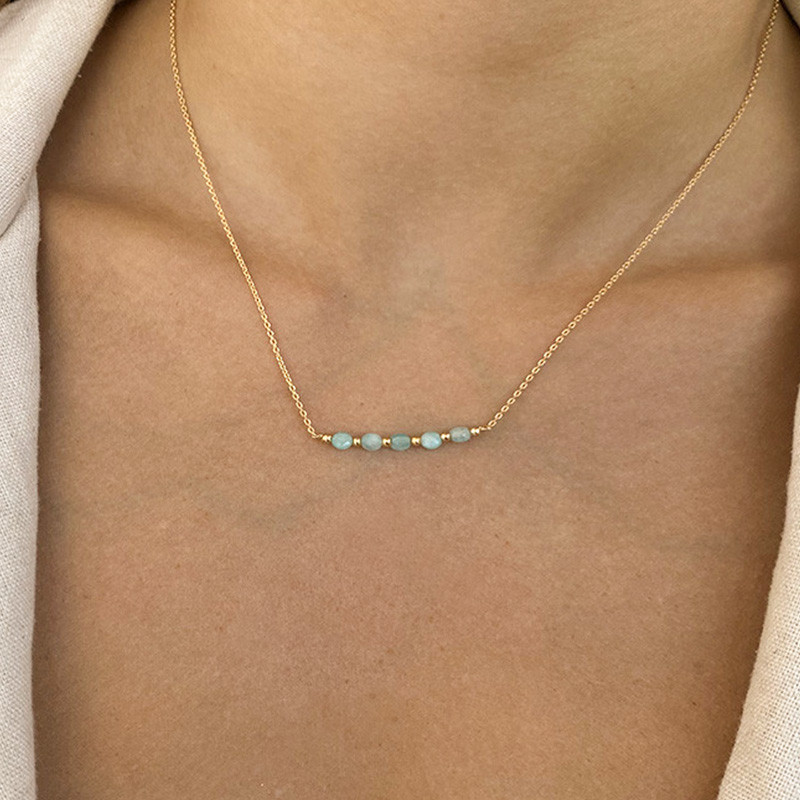 Collier Plaqué or barrette Amazonite