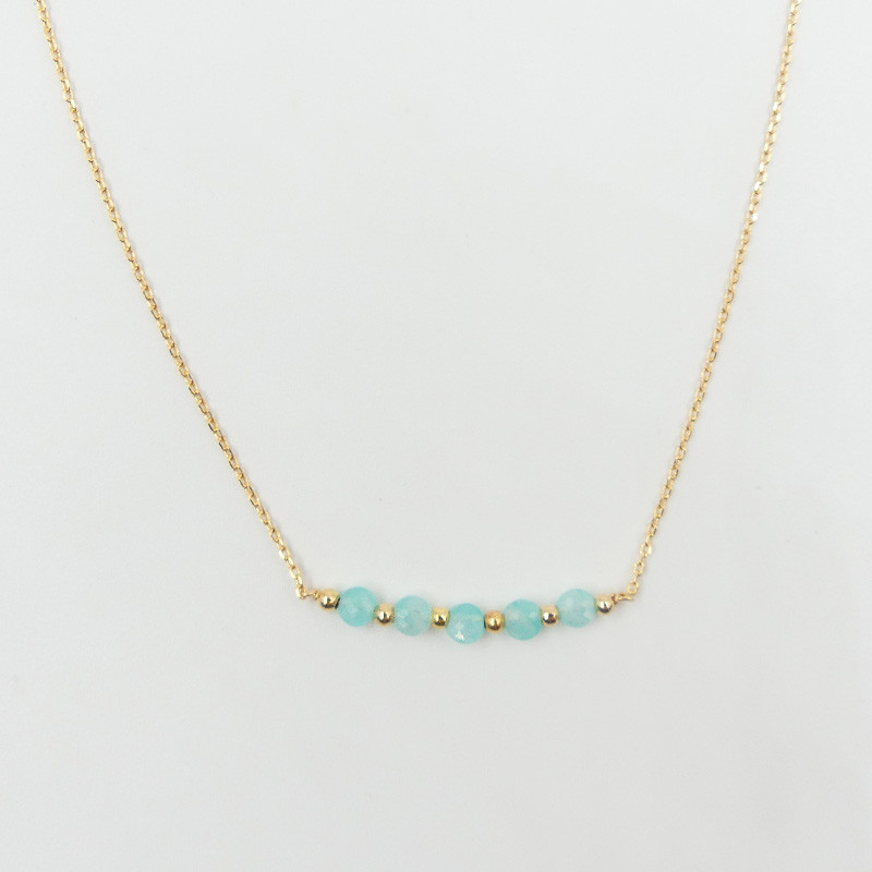 Collier Plaqué or barrette Amazonite