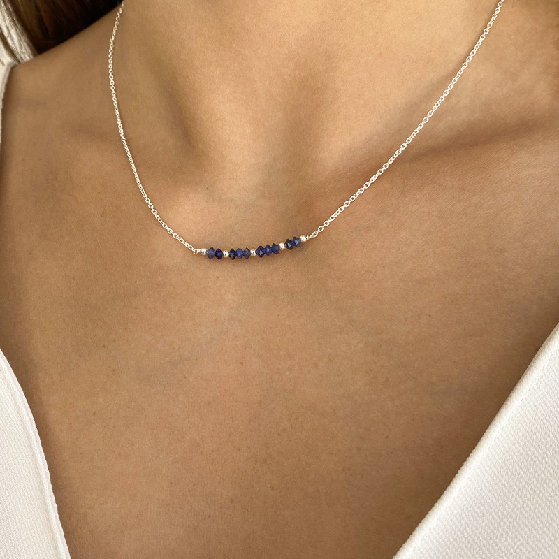 Collier Argent Sodalite