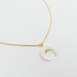 Collier Plaqué or demi-lune Nacre